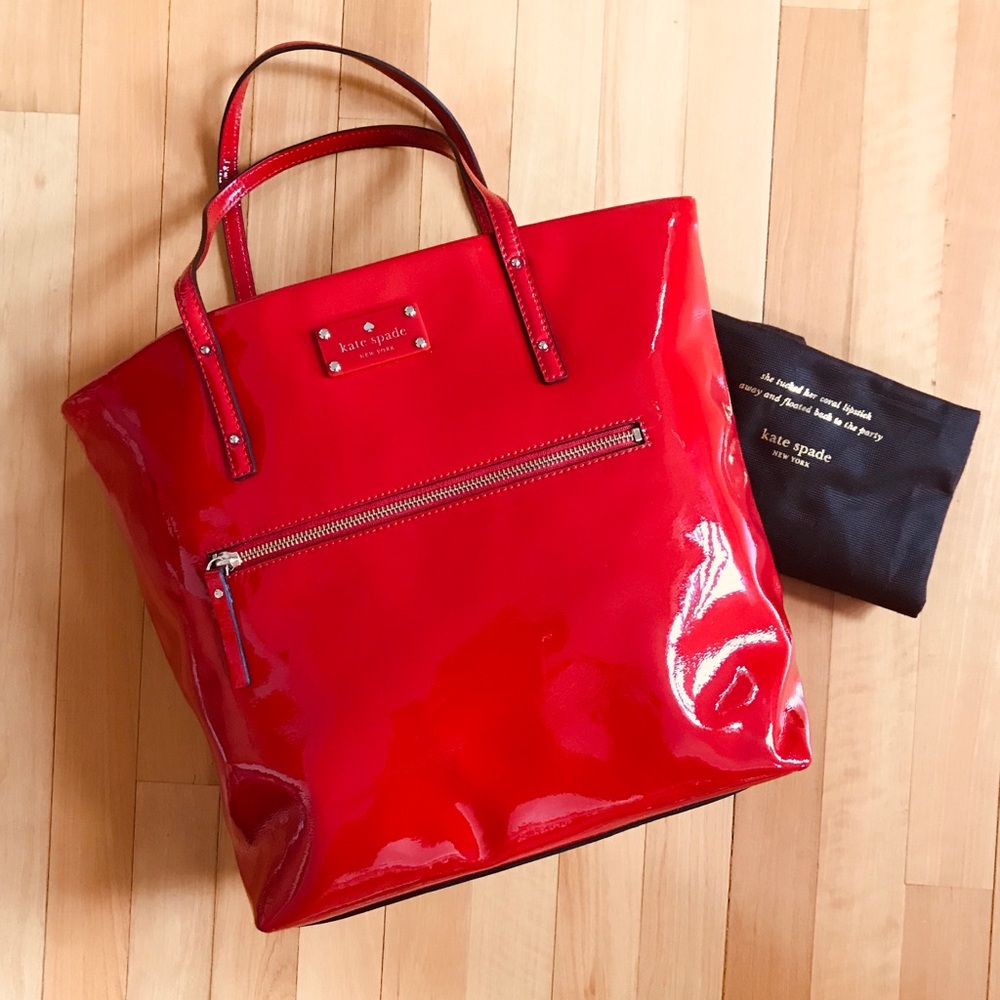 BRAND NEW Kate Spade Red Patent Leather Tote